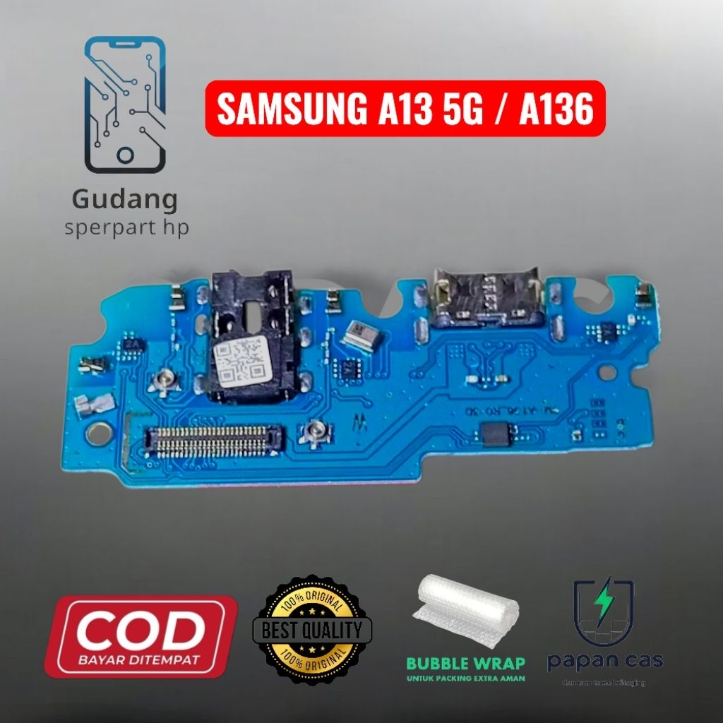 HP SAMSUNG A13 5G / A136 PAPAN KONEKTOR CHARGER CON T/C + CON H/F + MIC / PAPAN CAS ORIGINAL