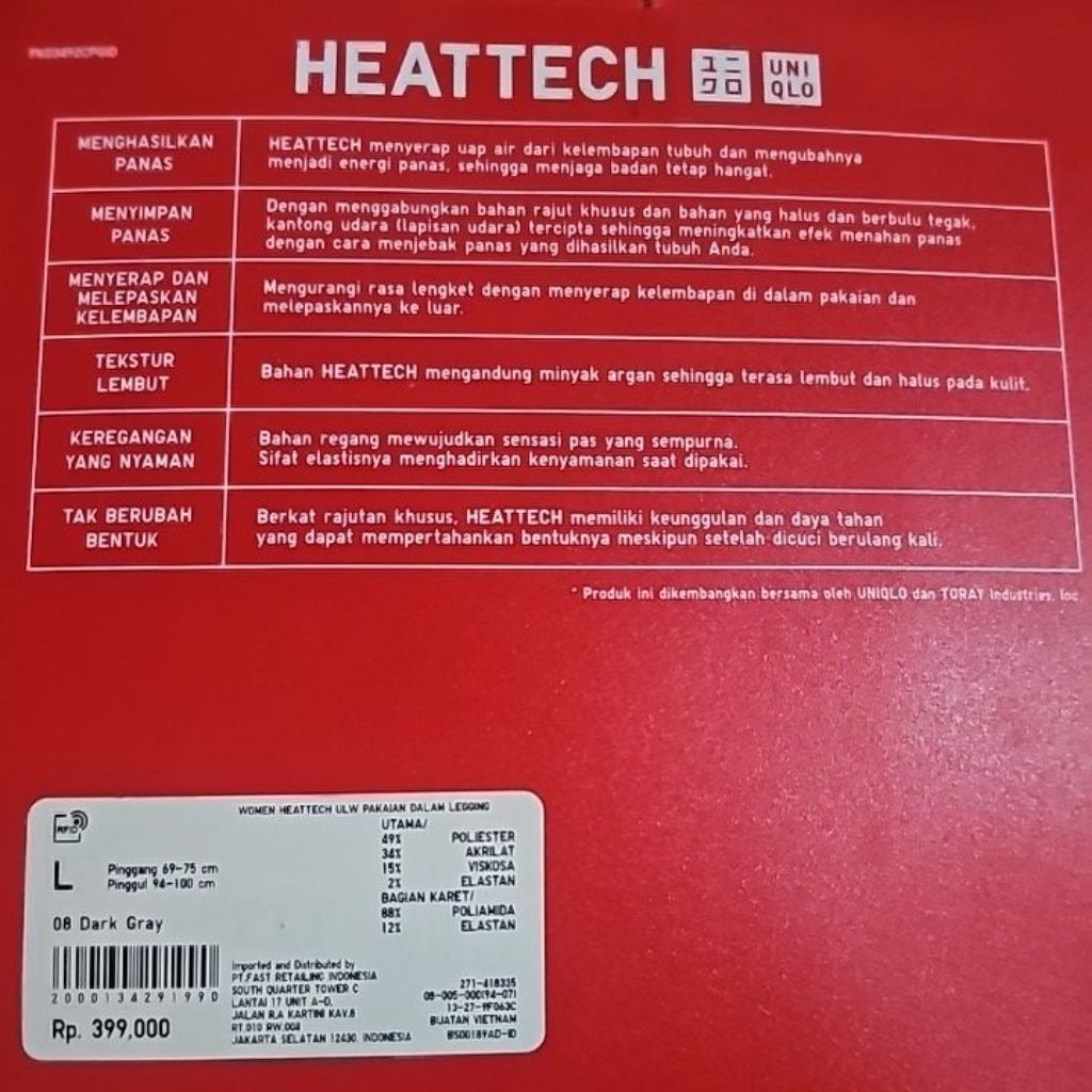 new not preloved heattech uniqlo ultra warm T shirt crew Necessities lengan panjang women.pakaian da