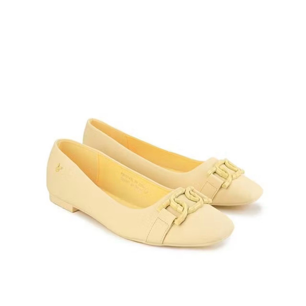 flat shoes soft yellow, brand playboy