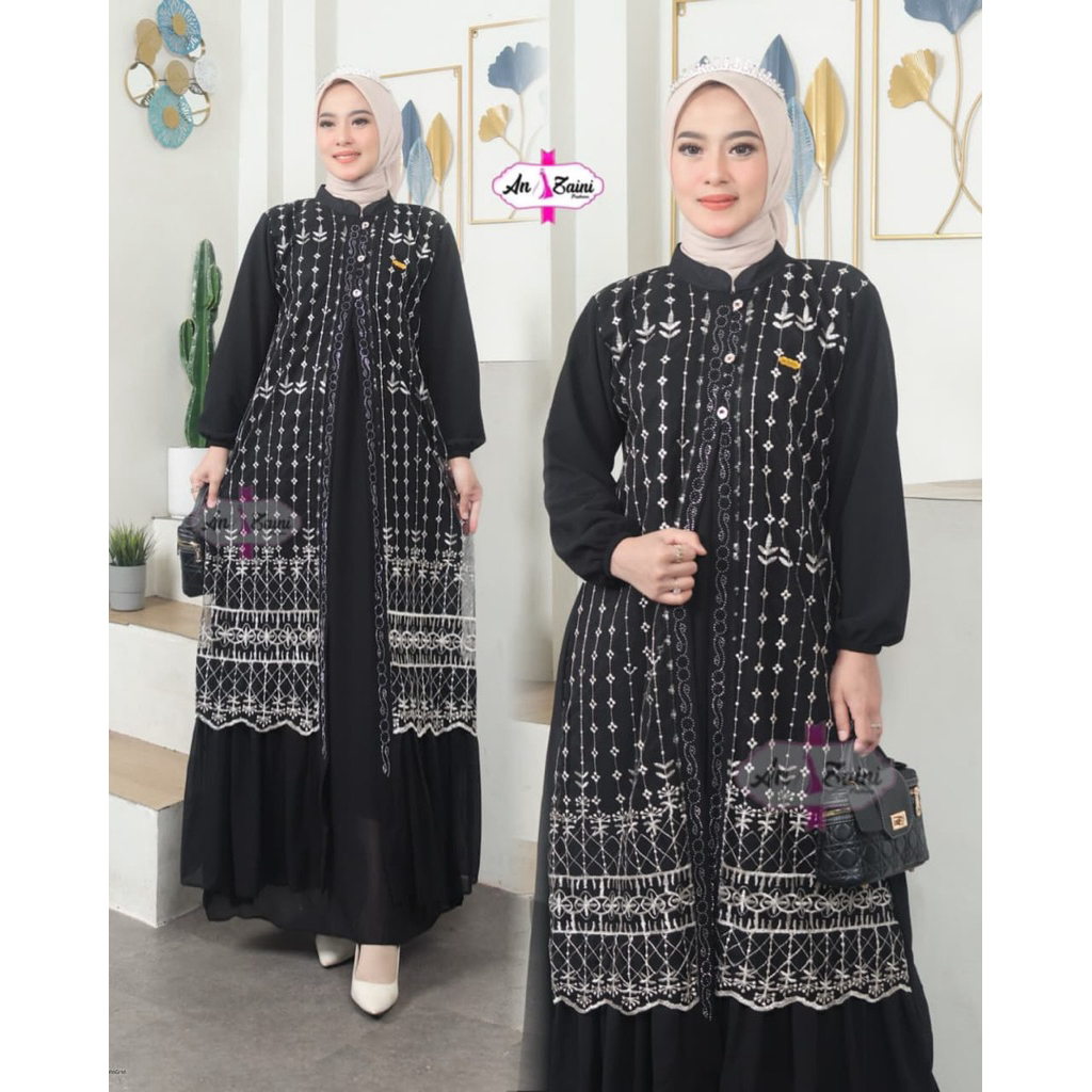 GAMIS Brokat Tile Terbaru 2025 | Gamis Brokat Tile | Gamis Brokat Premium | Gamis Ceruty Mix Brokat
