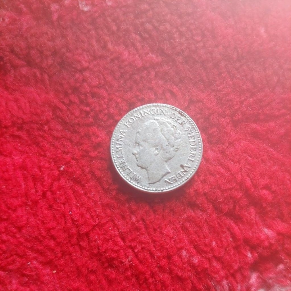 Koin perak wilhelmina tahun 1929 asli