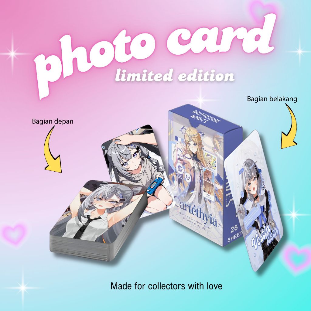 [ 2 Sisi ] Photocard Set Terbaru CARTETHYIA WUTHERING WAVES  premium 25 pcs with box