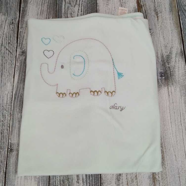 Selimut Bayi Motif Gajah Warna Mint | Nyaman & Halus