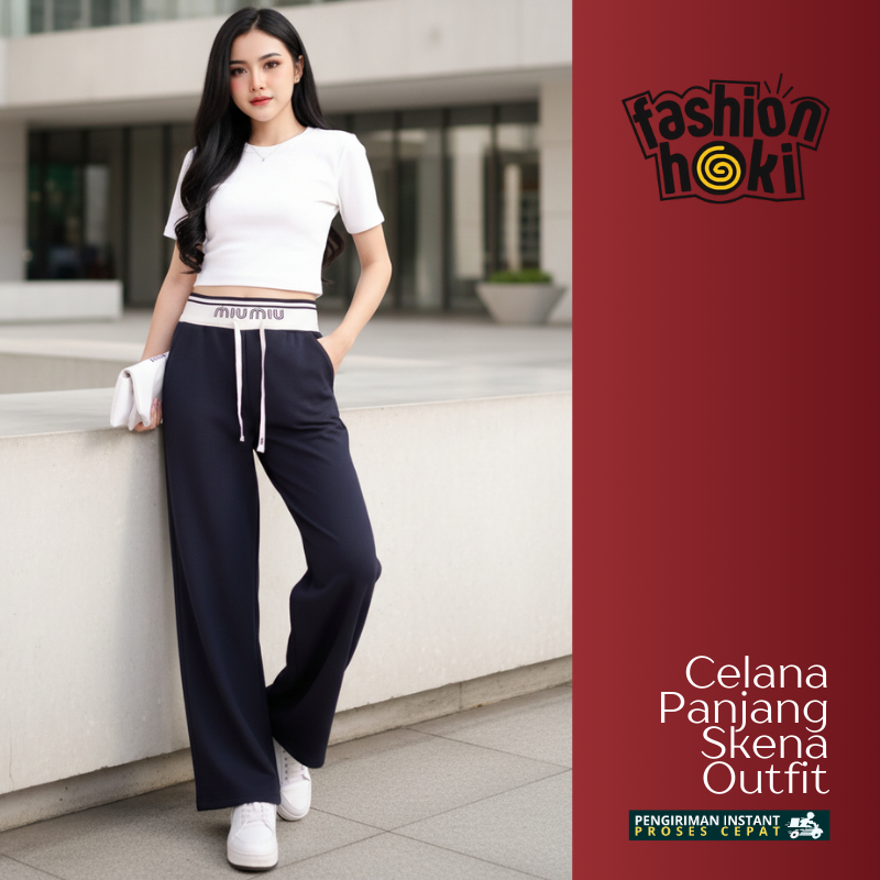 Celana Panjang Wanita Skena Outfit Premium Trend Terbaru Kekinian Fashion Hoki Jogja
