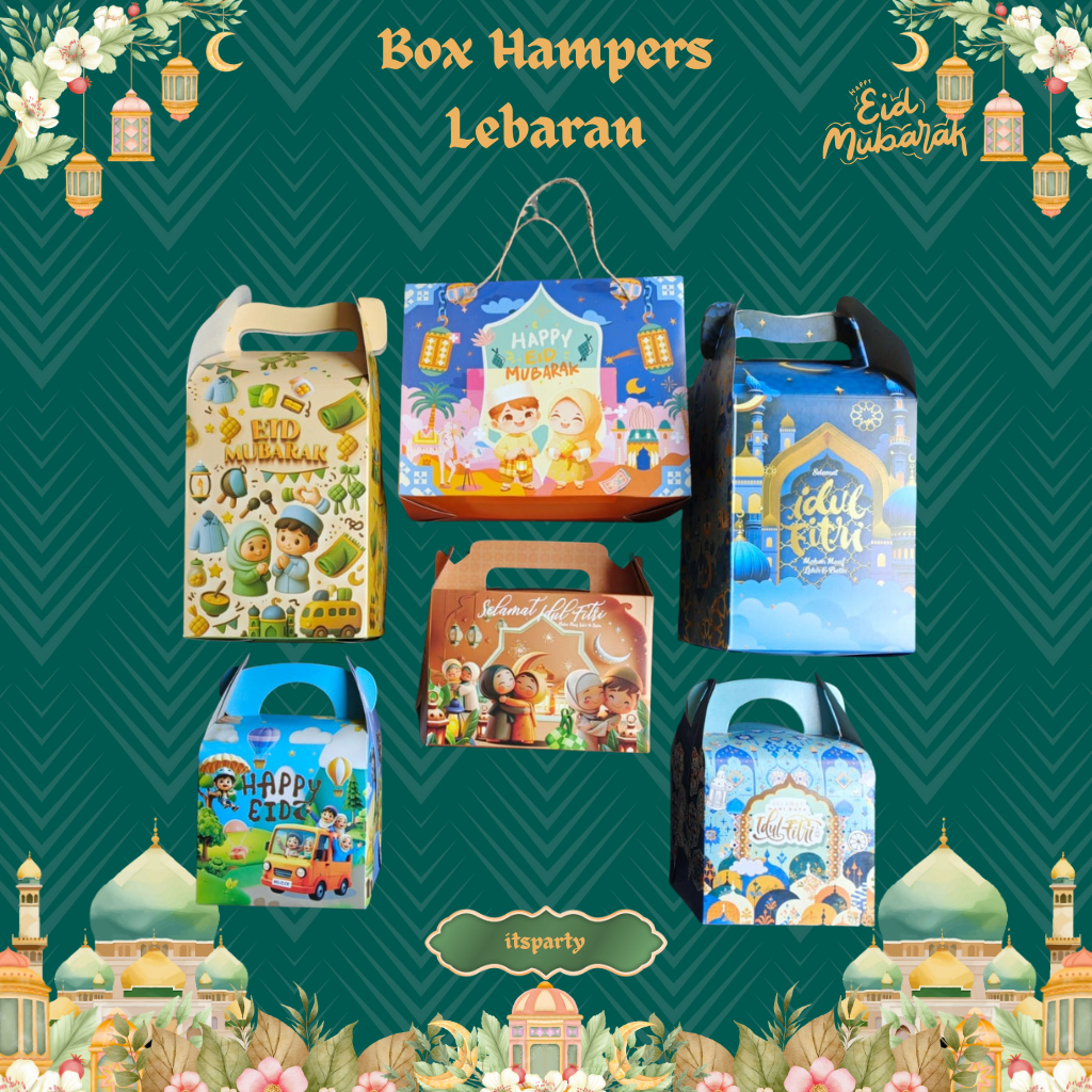 Box Hampers Idul Fitri 1pcs | Box Hampers Lebaran Kemasan Idul Fitri |  Gable Box Hampers Lebaran