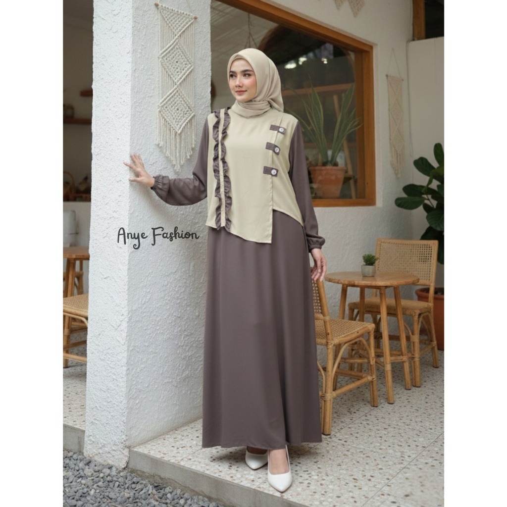 Gamis Raya Vest / Gamis Busui Vest / Dress Korea / Dress Vest / Gamis Vest / Gamis Rompi/ Dress Romp