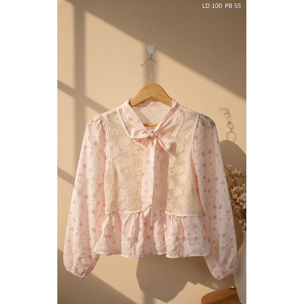 atasan import wanita | kemeja import Wanita | Blouse Peplum Vintage Renda | atasan kekinian