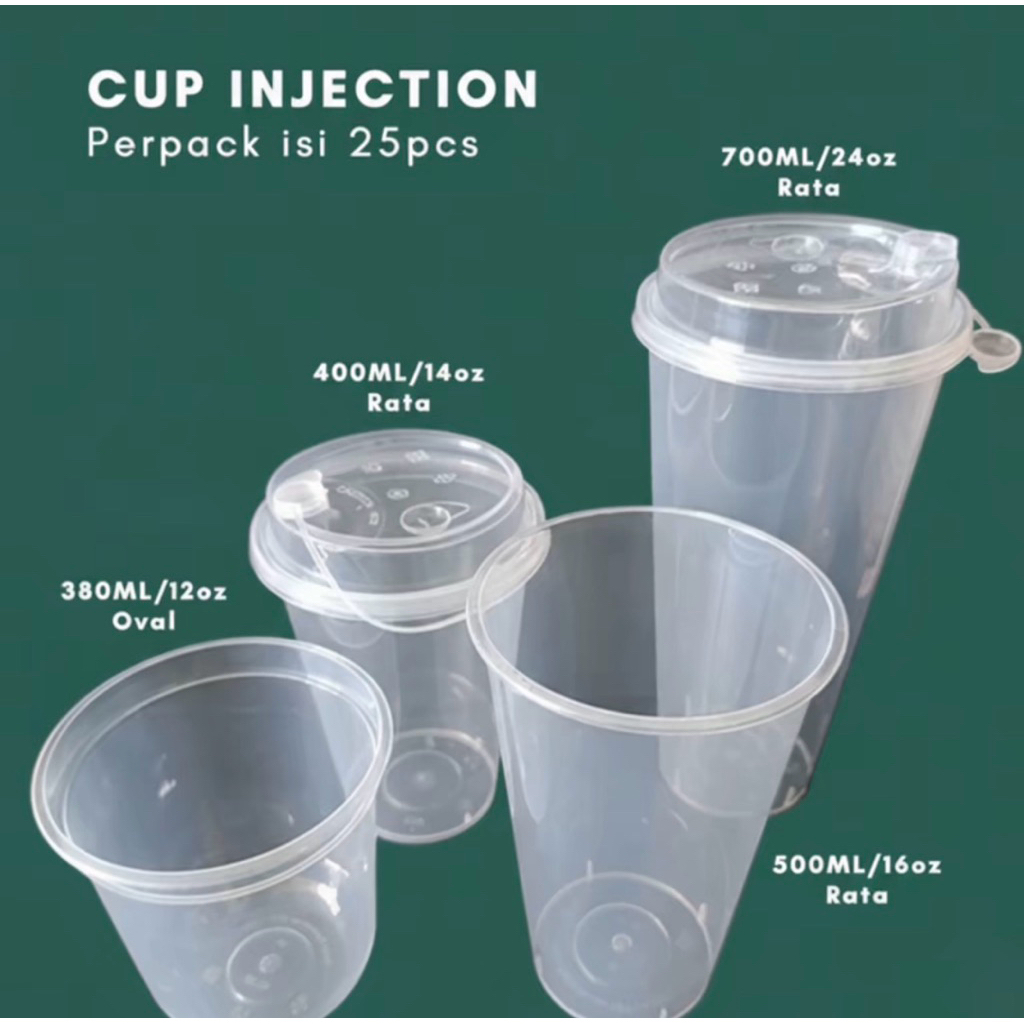[500PCS] Cup Injection Oval 380 ml I Cup Injection Datar 400ml dan Cup Injection 500ml I Thinwall Cu