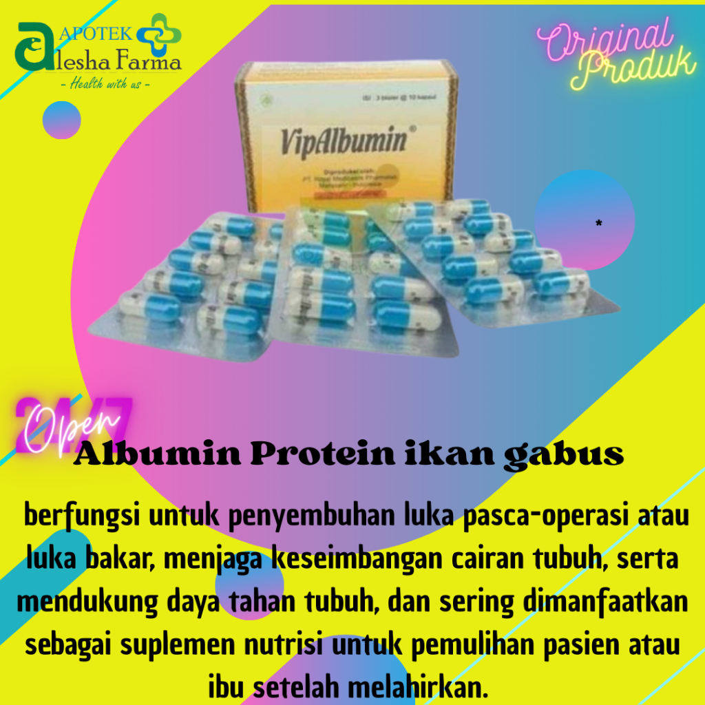 Vip Albumin Blister Isi 10 Kapsul | Kapsul Ikan Gabus