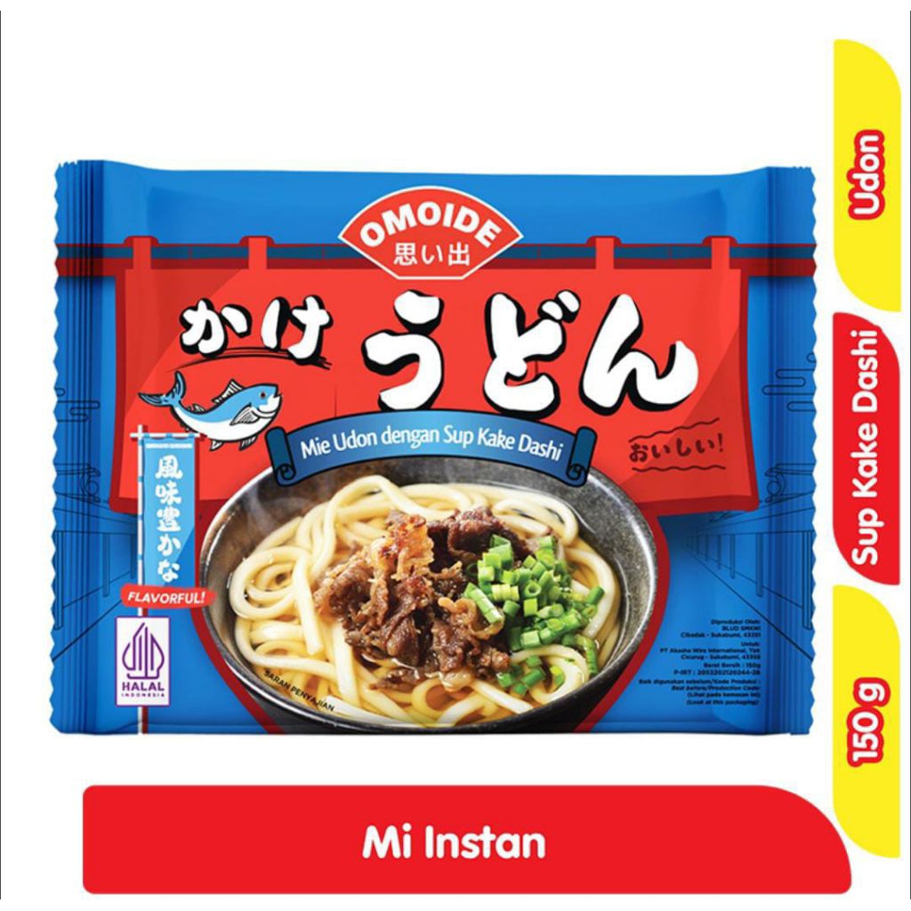 Omoide Kake Udon 150g | Mi Instan Jepang Halal | Udon Kuah Kake Dashi Asli Jepang