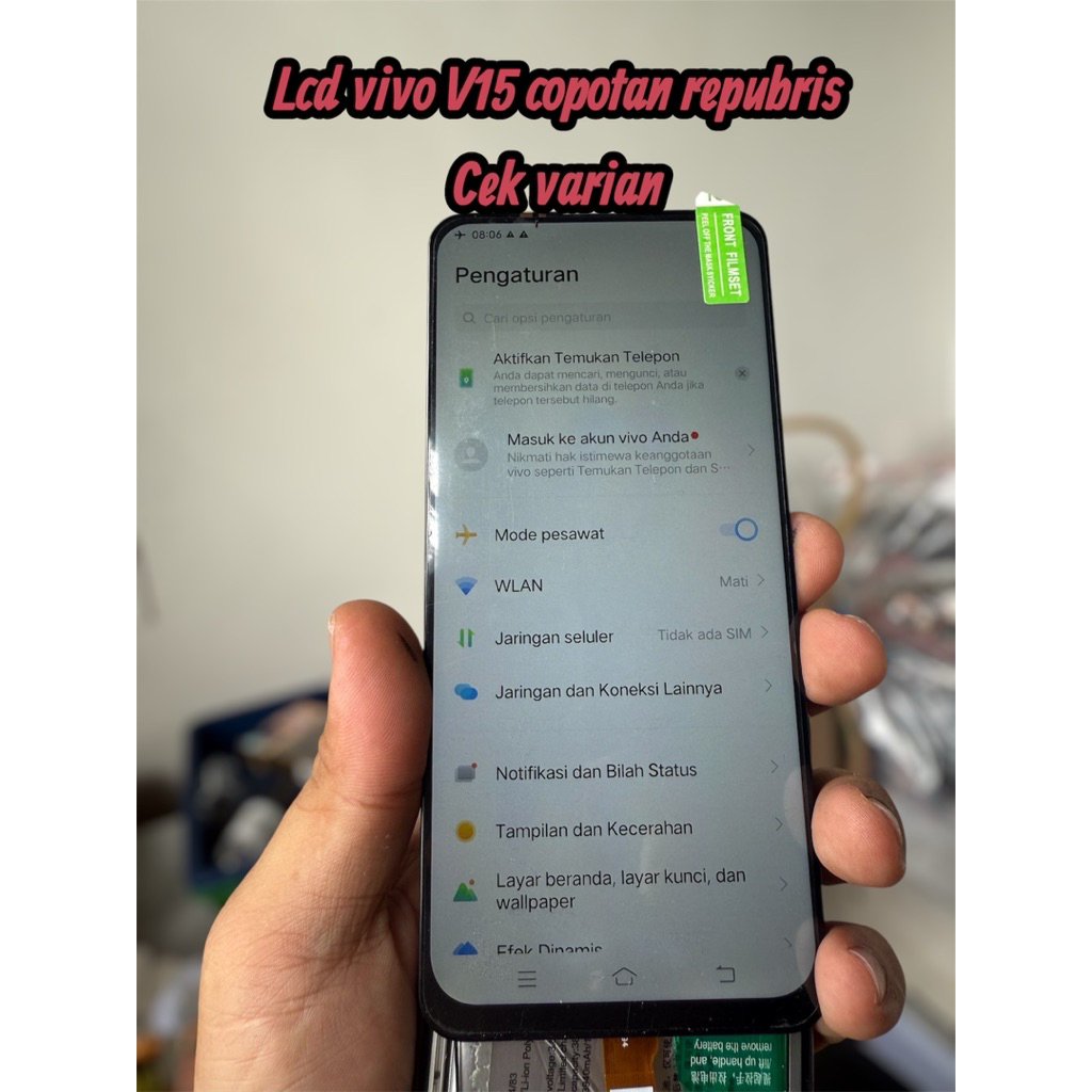 Lcd vivo v15 repubris copotan uda di tes bukan lcd baru yh