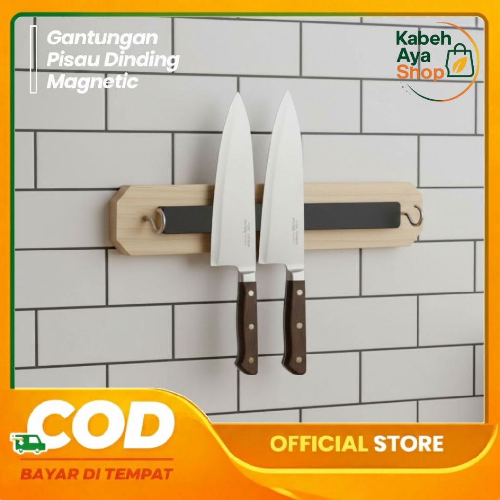Rak Pisau Dapur Magnetic Tempel Dinding | Gantungan Pisau Minimalis Kuat & Praktis