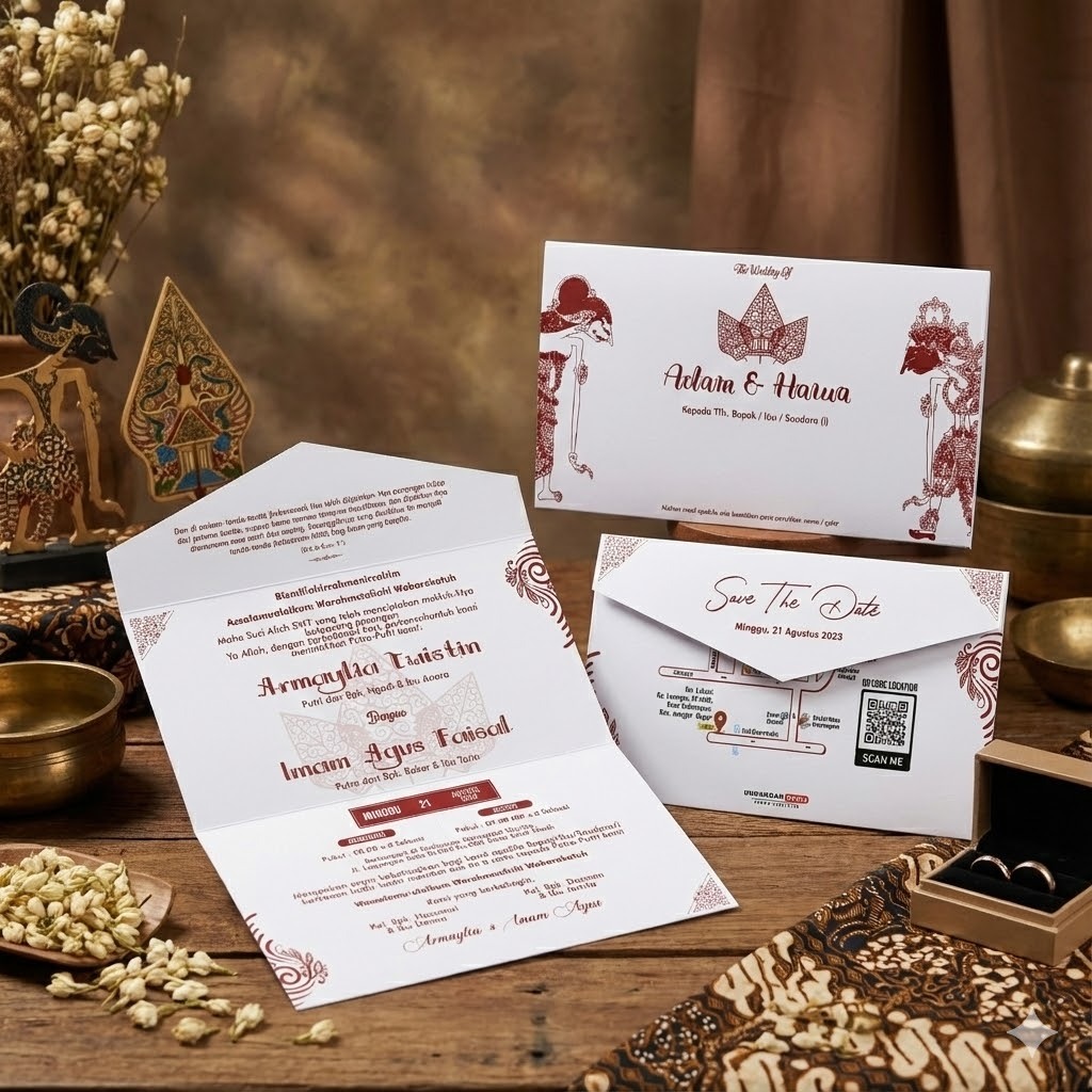 Surat undangan pernikahan wedding aesthetic semi amplop Murah elegan