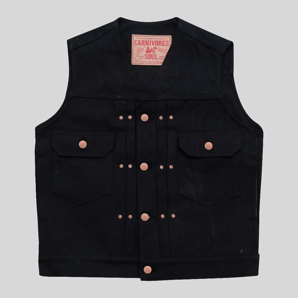 Carnivores Soul - RASCAL Vest - Black x Black Denim