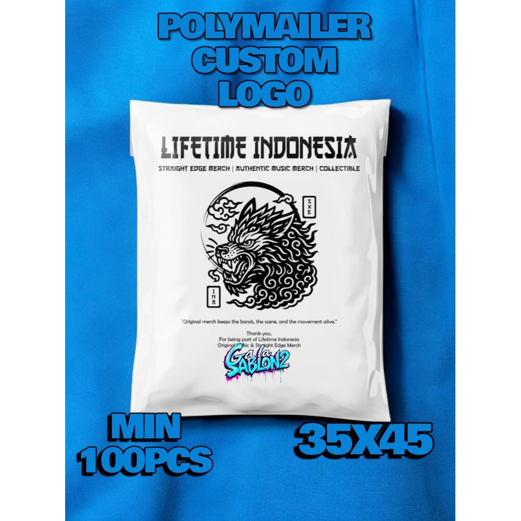 Plastik sablon polymailer premium custom logo 35x45