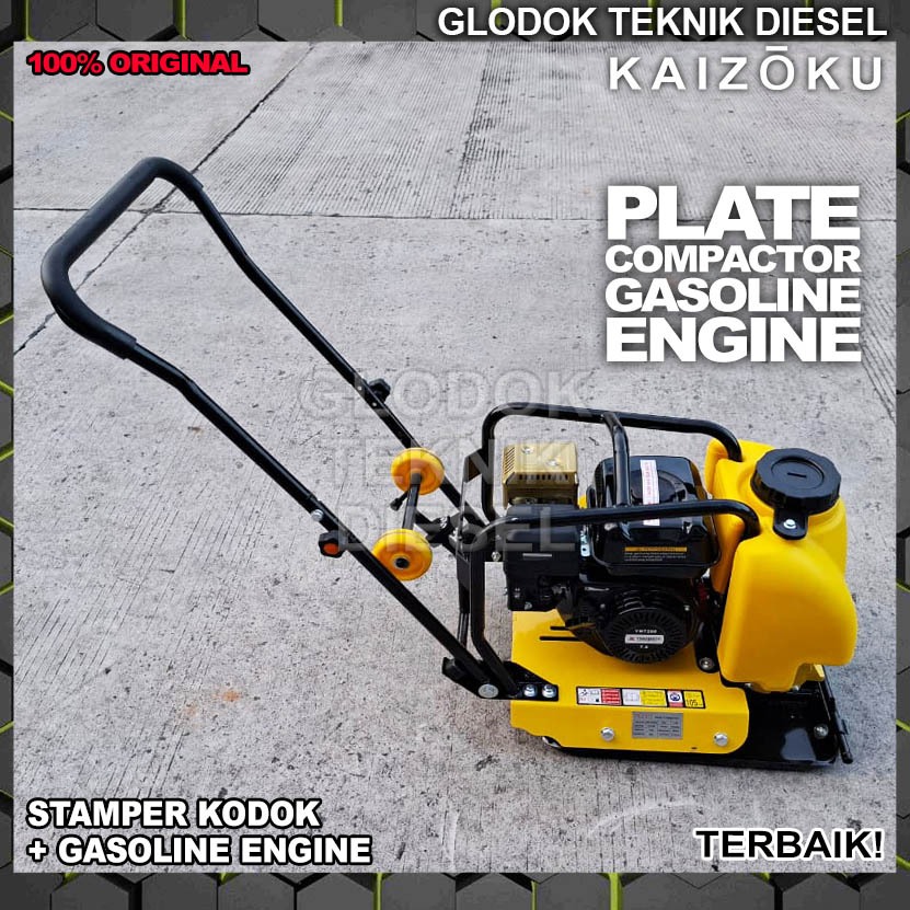 Kaizoku Mesin Stamper Kodok + 6.5 HP Engine Bensin Plate Compactor Gasoline Engine C90 T Pemadat Tan