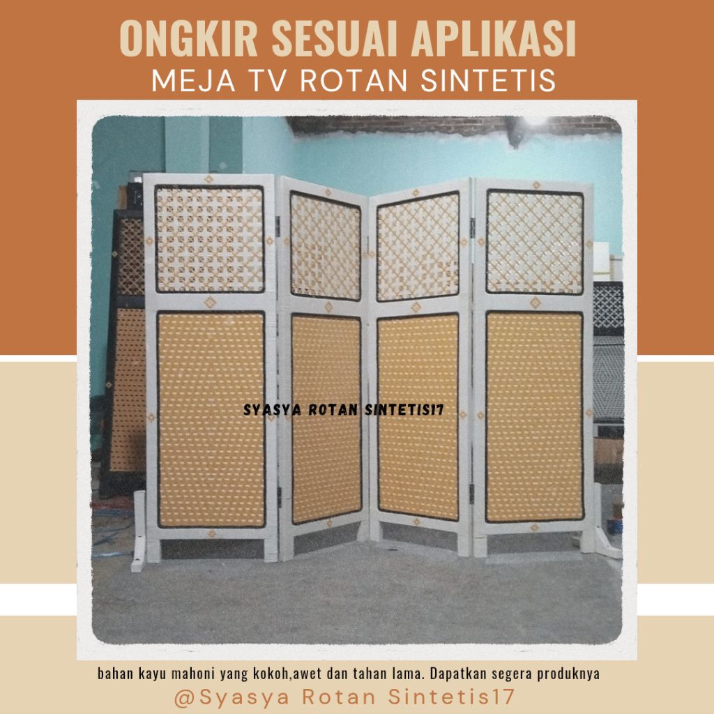 READY STOK PARTISI PENYEKAT RUANGAN SKETSEL ROTAN SINTETIS MINIMALIS