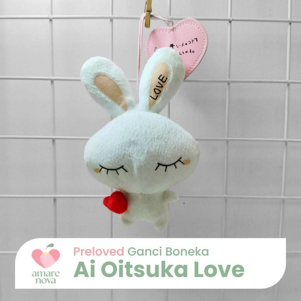 [P] Gantungan Kunci Ganci Boneka Kelinci White Rabbit Ai Oitsuka Love Bunny Plush Keychain