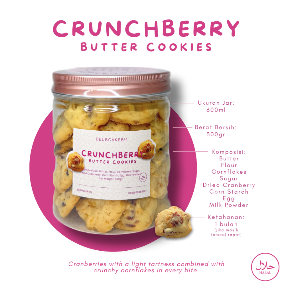 Crunchberry | Cornflakes Cranberry Butter Cookies by Delscakery | Kukis Cranberry | Kue Kering Ramad