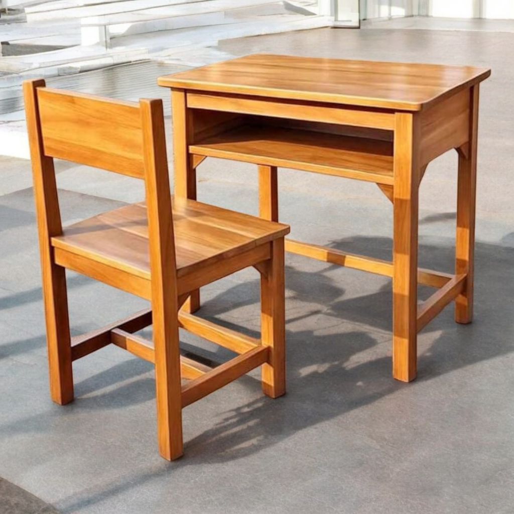 meja kursi sekolah kayu jati
