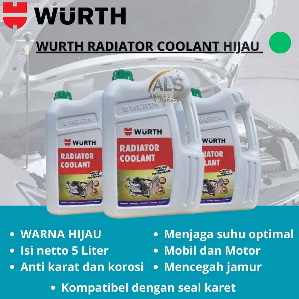 Wurth Radiator Coolant Hijau 5L / Air Radiator Coolant Wurth Original