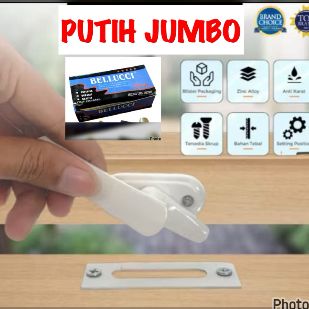 Rambuncis Jendela Dolomite Kuningan/ Kunci Jendela Selot Jendela RAMBUNCIS KACANG Grendel Kunci Jend