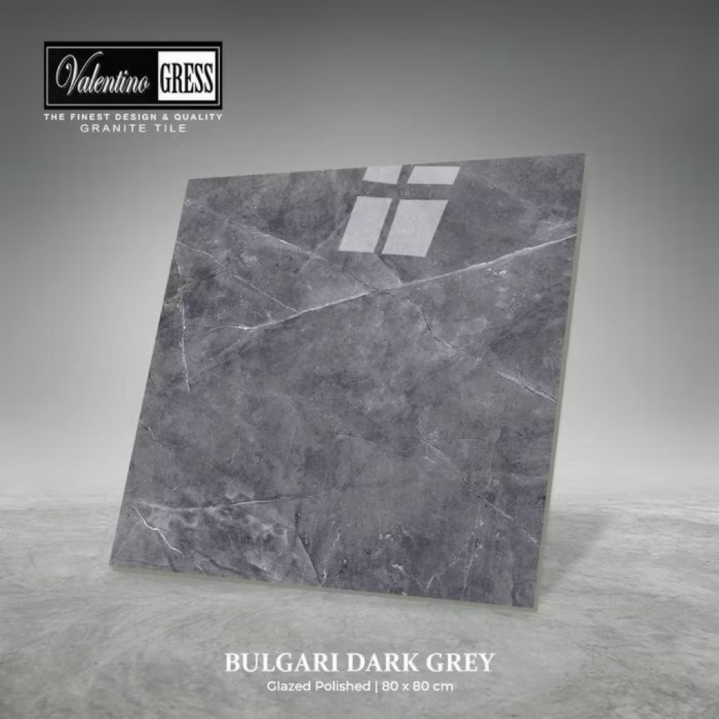 GRANITE VALENTINO GRESS 80x80 CM - BULGARI DARK GREY