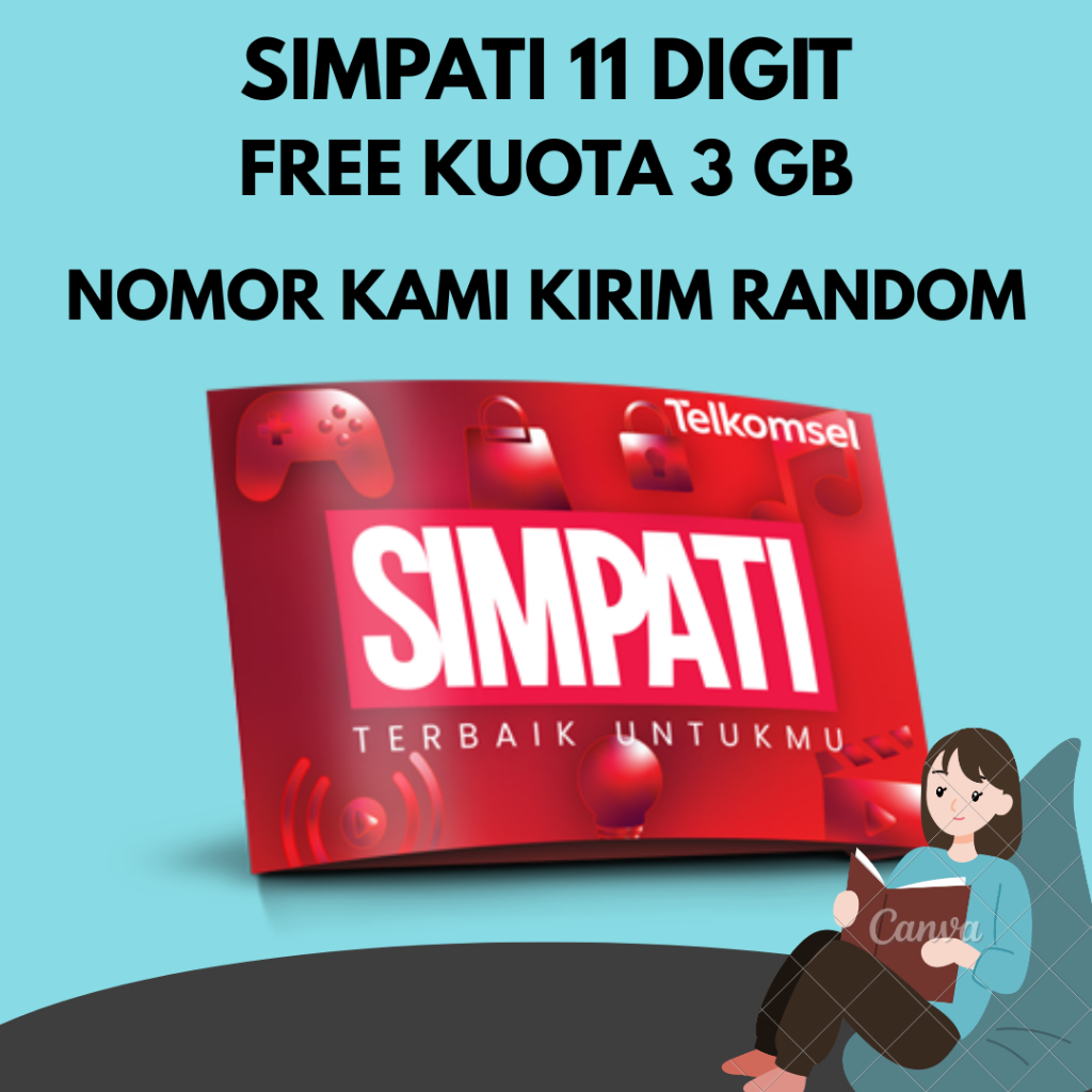 Kartu Perdana Simpati 11 Digit - Telkomsel 11 Digit Free Kuota 3 GB - 11 Digit Simpati - A2