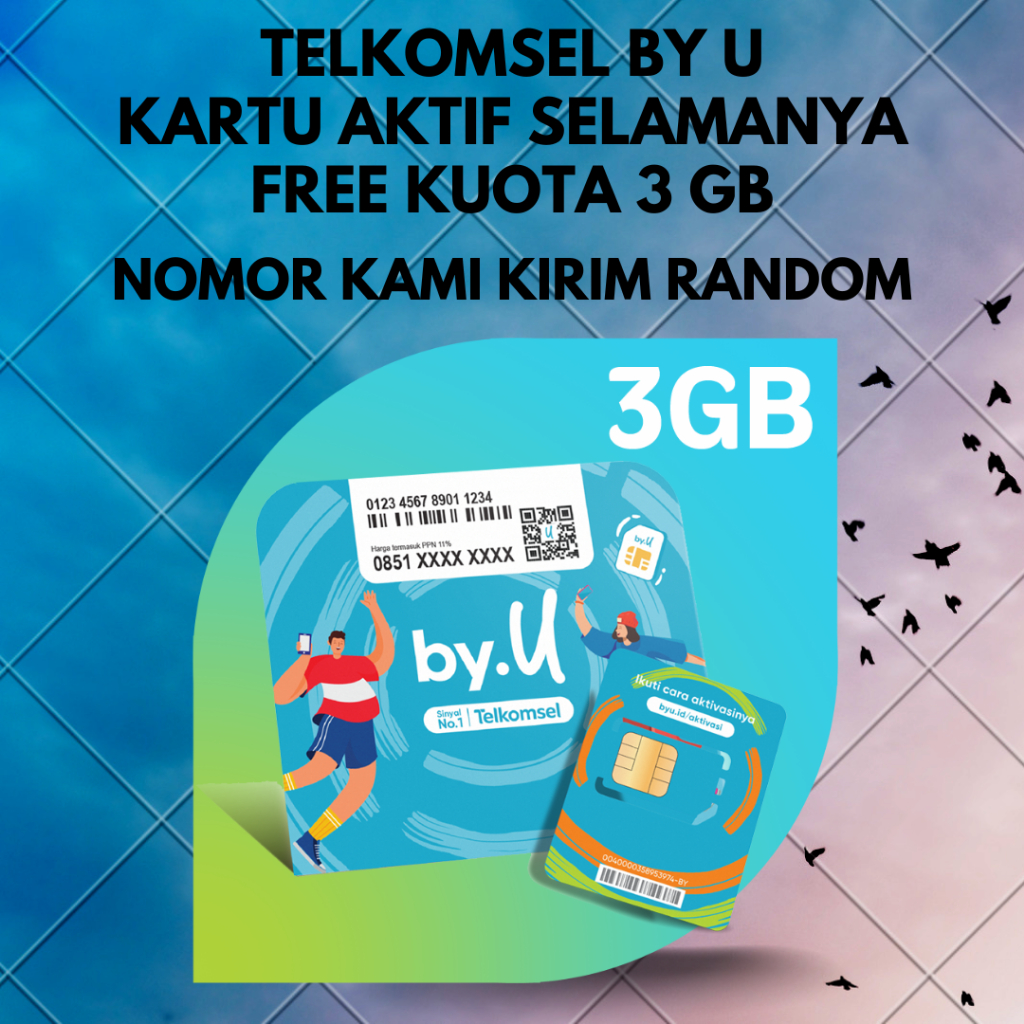 Kartu Internet 3 GB Telkomsel BY U - Berlaku Di Seluruh Wilayah Indonesia - Paket Data Ter Murah Tel