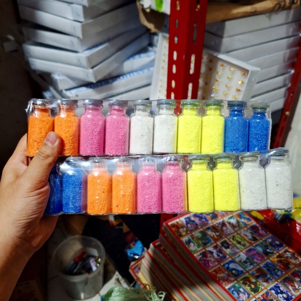10 Pcs Pasir Botol Tabung Warna Gliter Salju
