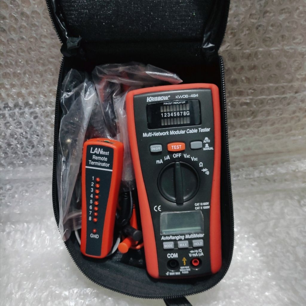 Krisbow KW06-494 LAN Tester 2 IN 1 Multimeter Multitester
