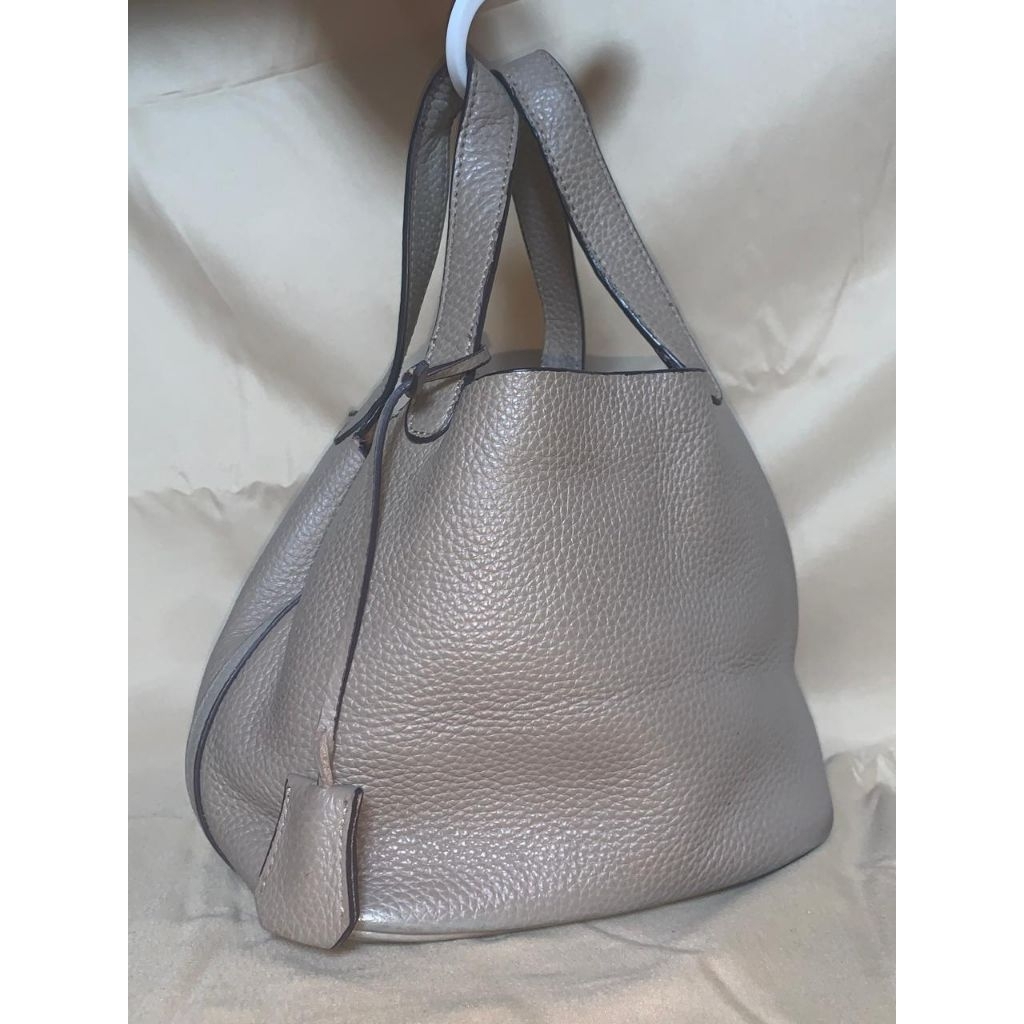 HRMS Tas Wanita Picotin Lock Abu-Abu Kulit