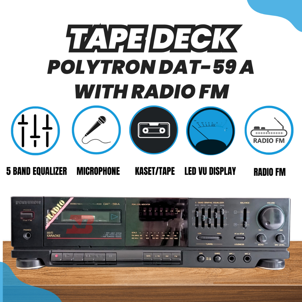 Tip Dek Polytron DAT 59A/ Tape Deck Radio Bekas Type 59 A