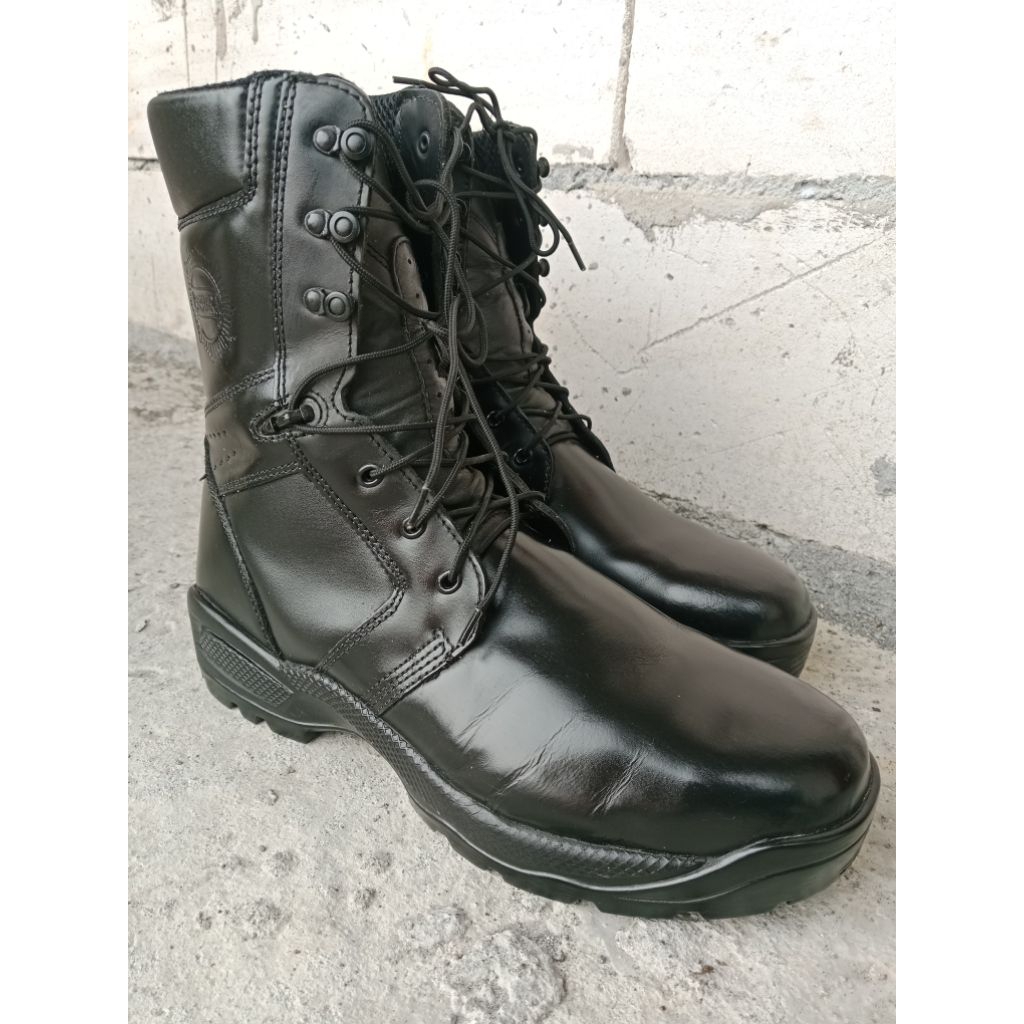 sepatu pdl sabhara polri resleting samping original ujung besi