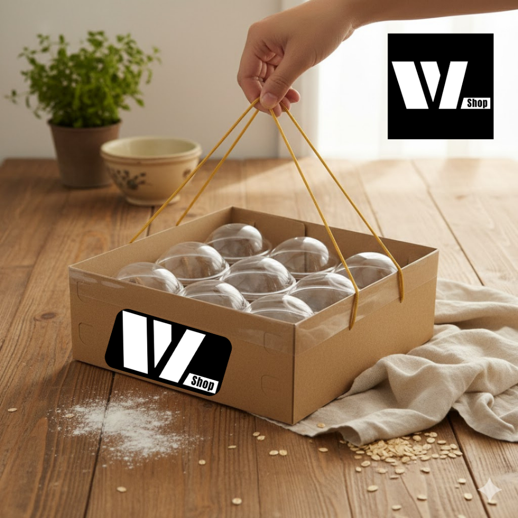 Box Hampers Kotak Gelas Puding Cup Dessert Box dengan Tutup dan Sekat Bening Transparan