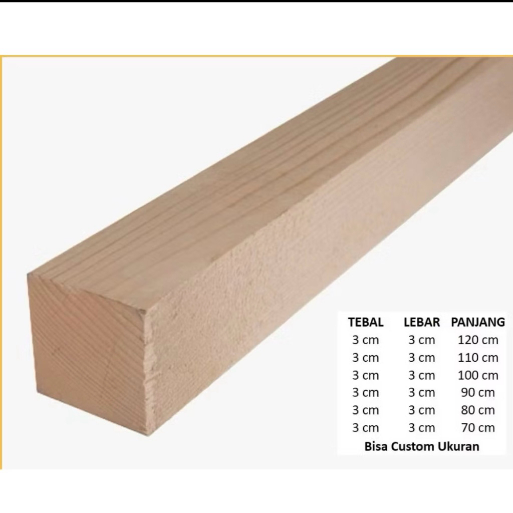 kayu kaso 3x3 sudah diserut halus