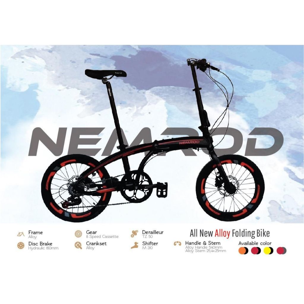 Jieyang Nemrod Sepeda Lipat Ukuran 20 Inch 8 Speed Hidrolik Folding Bike Dewasa