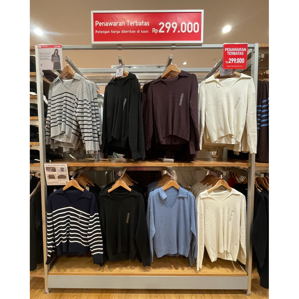 Uniqlo Sweater Polo Rib Rajut Washable