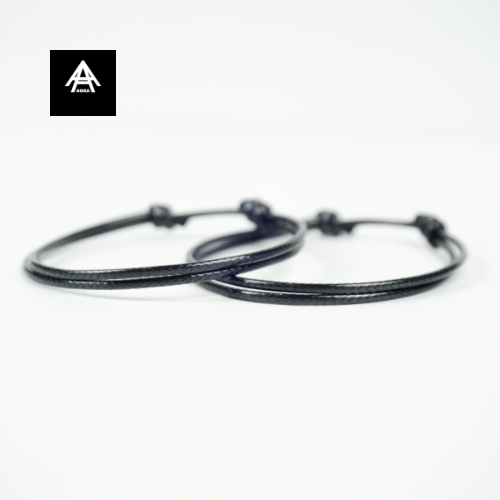 Gelang Korea Hitam Polos Couple/ Tali Korea 1,5mm/ Grosir Anti air unisex cewe cowok Gelang Hitam Si
