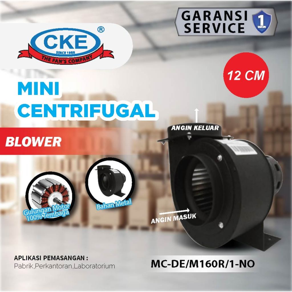 CKE Mini Centrifugal Fan 12 Inch Blower Keong 1 Phase Exhaust Fan Hexos Dapur Industri Kitchen Hood
