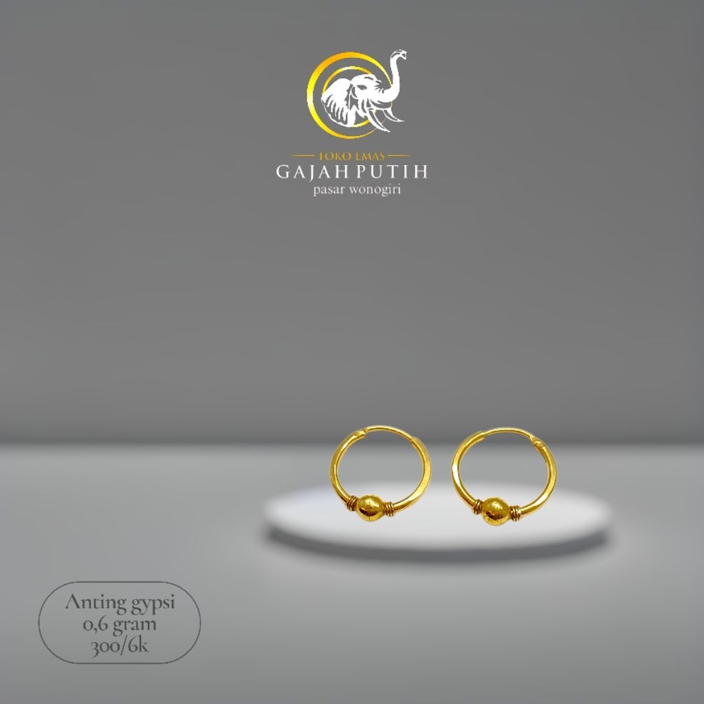Anting emas gypsi 0,6 gram
