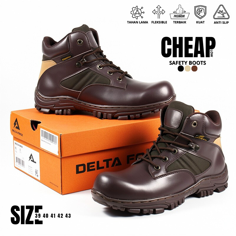 Sepatu Safety Low Boots Cheap 6 Inc  Sepatu Kerja Safety Industry Proyek Safety Shoes Premium/BOXO F