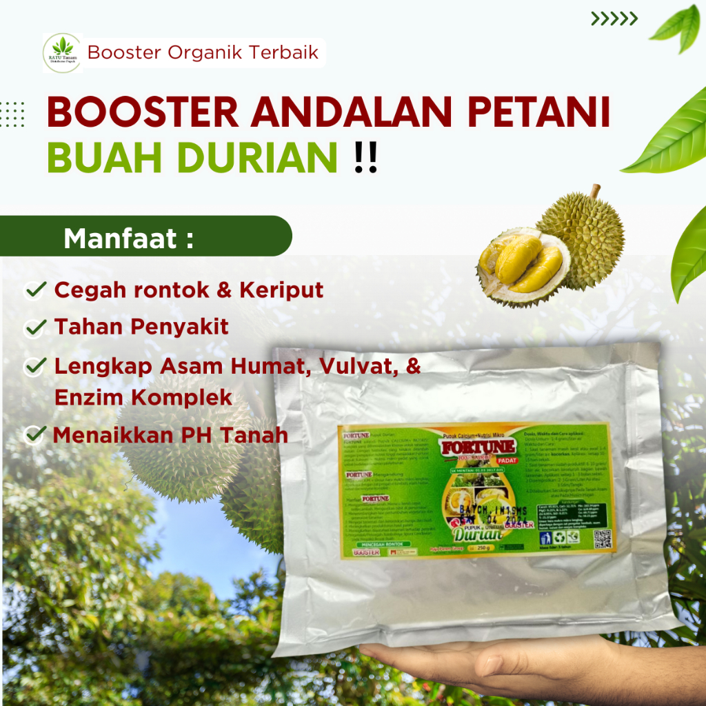BOOSTER DURIAN, PUPUK BUAH DURIAN AMPUH ANTI BUSUK, PUPUK CEGAH PENYAKIT RONTOK