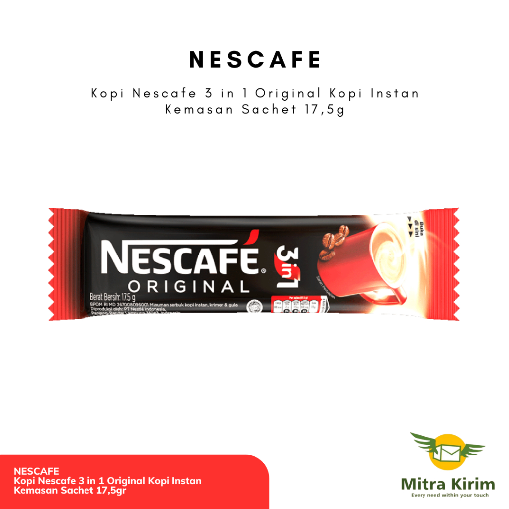 Kopi Nescafe 3 in 1 Original Kopi Instan Kemasan Sachet 17,5gr