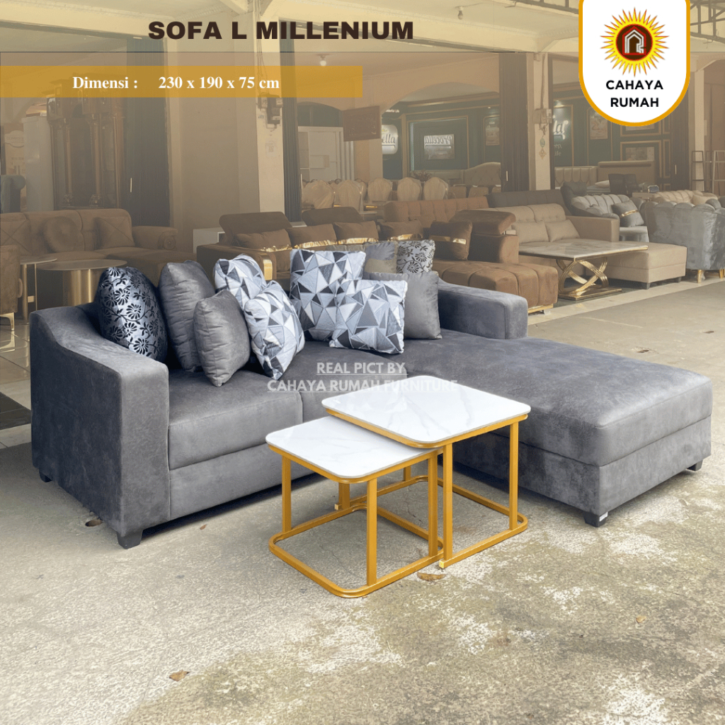 Cahaya Rumah Jalan Baru - Sofa L Milenium - Sofa Ruang Tamu - Sofa Santai - Sofa Minimalis - Custom