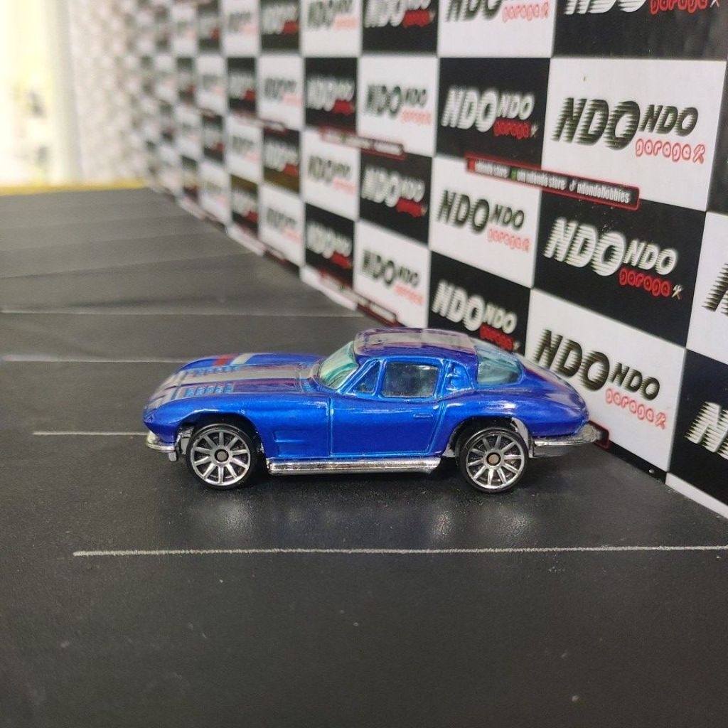 Hot Wheels '63 Corvette Split Window Blue 2nd Loose - 2007 All Stars