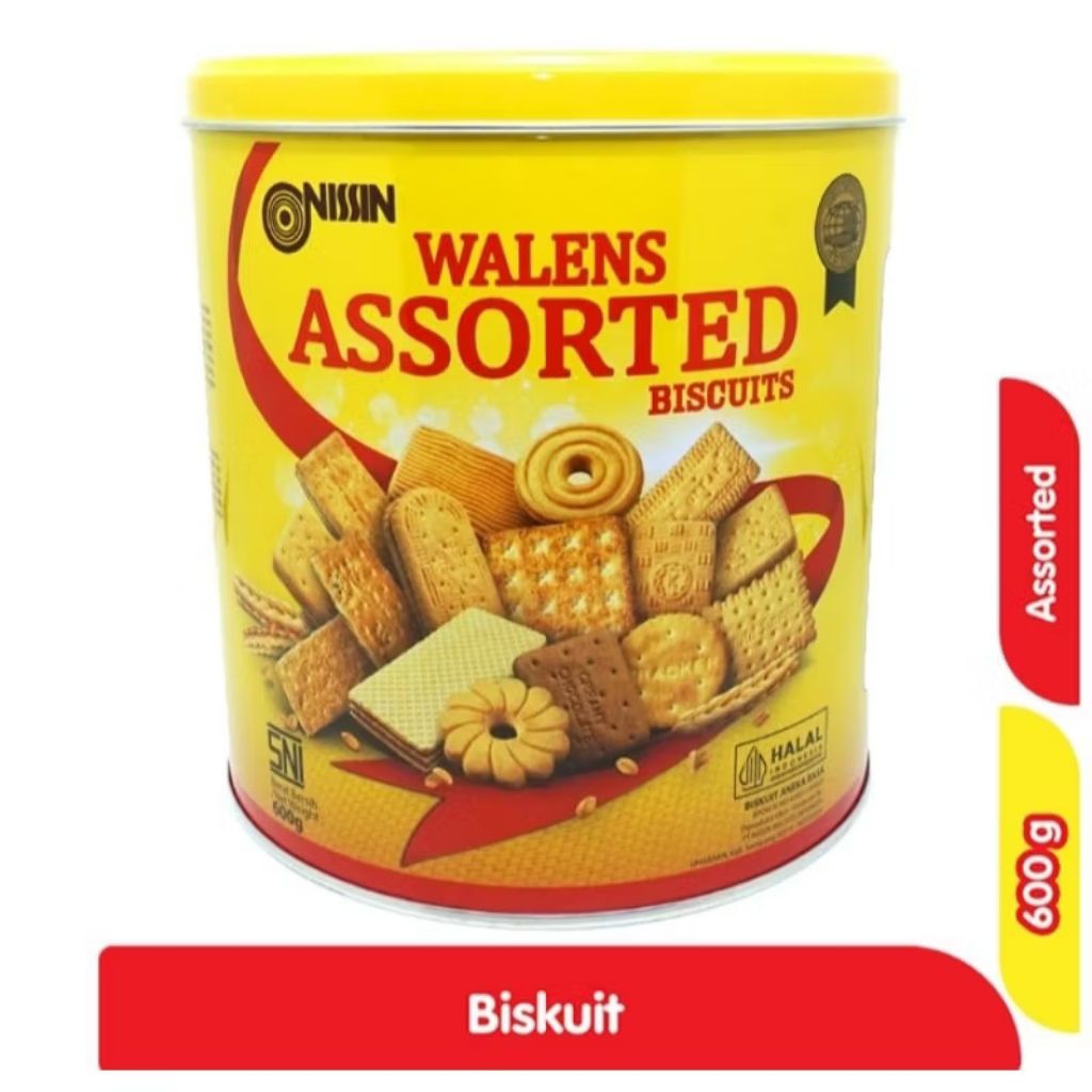 Nissin Walens Assorted Biscuits 600 gr Kaleng