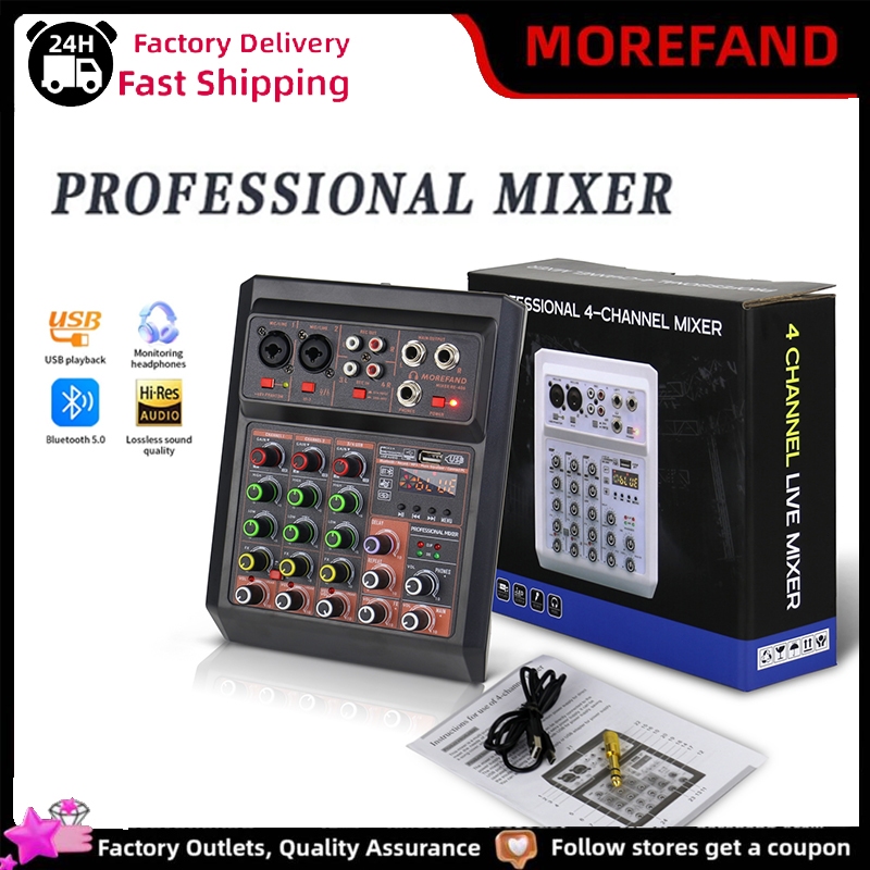 mini Audio 4-chanel mixer RE405 profesional Mendukung USB/Electro USB Bluetooth 48V Phantom Power DJ