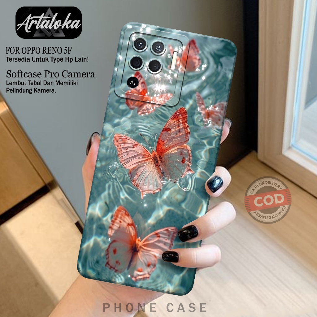 Softcase OPPO RENO 5F Fashion Case Kupu-Kupu Case Hp OPPO RENO 5F Silikon Pro Camera OPPO RENO 5F Ke