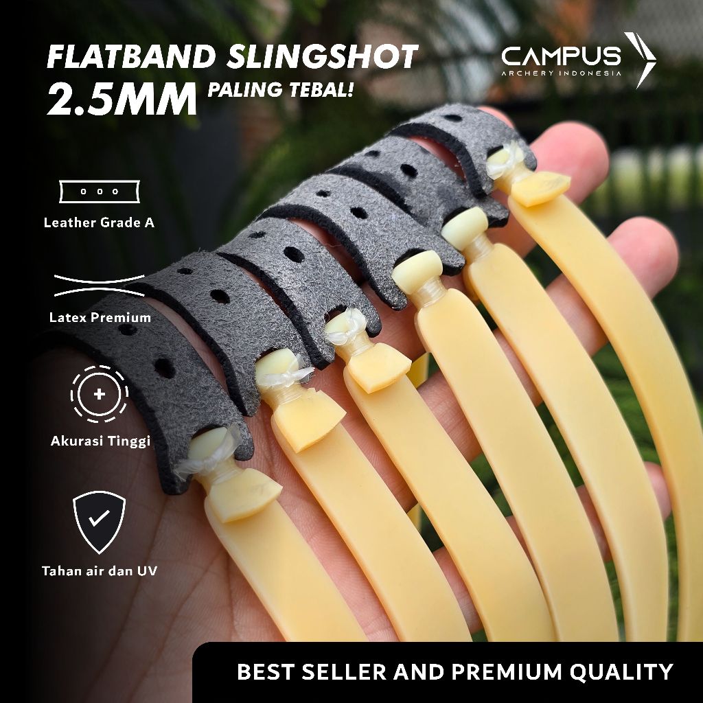 Flatband Karet Ketapel 2.5mm Paling Tebal Slingshot Rubberband Premium